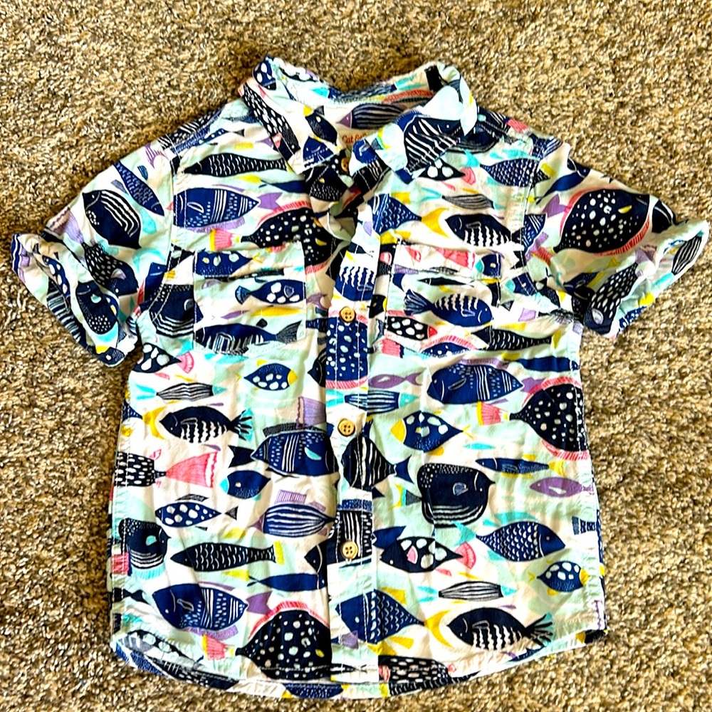Cat & Jack tropical fish button-down shirt